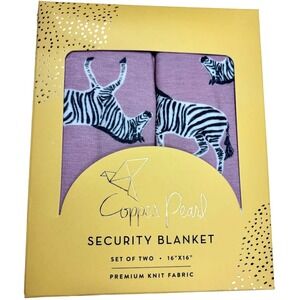 2 Pink Zebra Black 3 Layer Baby Lovey Set Copper‎ Pearl Security NWT
